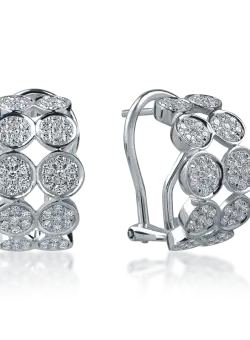 Cercei rotunzi din aur alb cu diamante de 0.6ct
