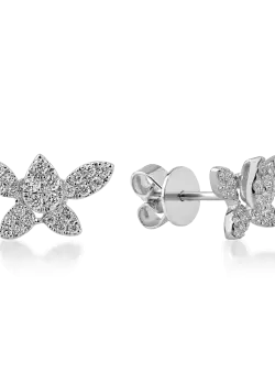 Cercei stud din aur alb cu diamante de 0.31ct