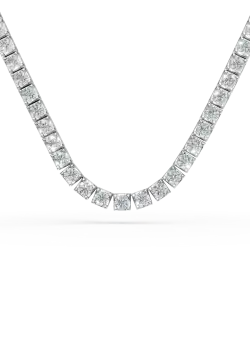 Colier tennis din aur alb cu diamante de 4.9ct