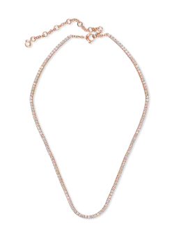 Colier tennis din aur roz cu diamante de 5.2ct