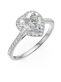 Inel de logodna din aur alb cu diamant de 0.84ct si diamante de 0.14ct