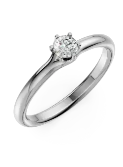 Inel de logodna din aur alb cu diamant solitaire de 0.196ct