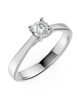 Inel de logodna din aur alb cu diamant solitaire de 0.3ct