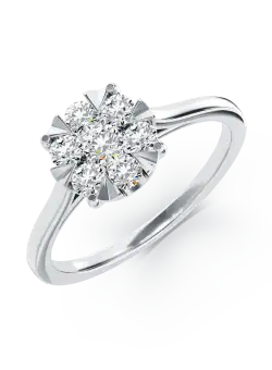 Inel de logodna din aur alb de 18K cu diamante de 0.5ct