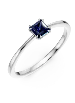 Inel de logodna din aur alb de 18K cu safir de 0.428ct