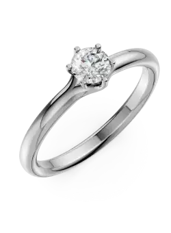 Inel de logodna din aur alb de 18K cu un diamant solitaire de 0.3ct