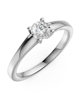 Inel de logodna din aur alb de 18K cu un diamant solitaire de 0.4ct