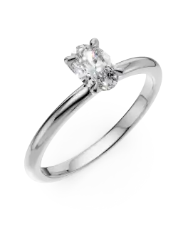 Inel de logodna din aur alb de 18K cu un diamant solitaire de 0.4ct