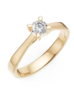 Inel de logodna din aur galben cu diamant solitaire de 0.2ct