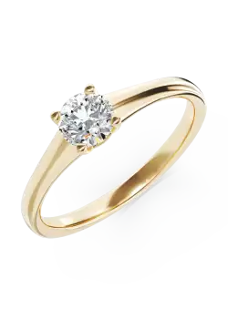 Inel de logodna din aur galben cu diamant solitaire de 0.4ct