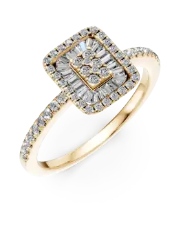 Inel de logodna din aur galben de 18K cu diamante de 0.26ct