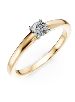 Inel de logodna din aur galben de 18K cu un diamant solitaire de 0.24ct