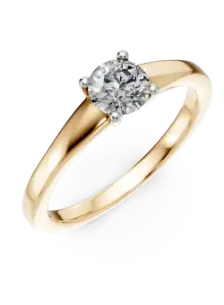 Inel de logodna din aur galben de 18K cu un diamant solitaire de 0.5ct