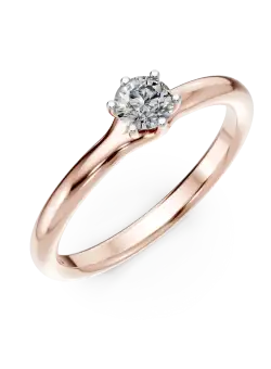 Inel de logodna din aur roz cu diamant solitaire de 0.24ct