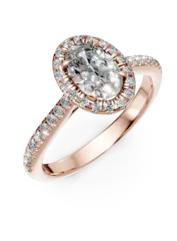Inel de logodna din aur roz cu diamante de 1.1ct