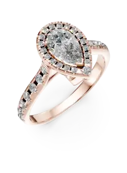 Inel de logodna din aur roz cu diamante de 1ct