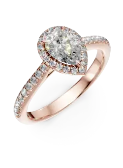 Inel de logodna din aur roz cu diamante de 1ct