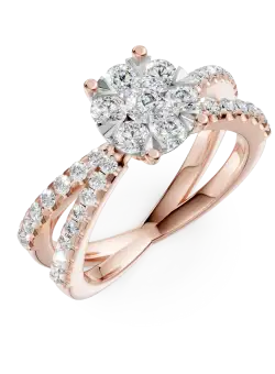 Inel de logodna din aur roz de 18K cu diamant de 0.6ct