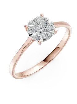 Inel de logodna din aur roz de 18K cu diamante de 0.34ct