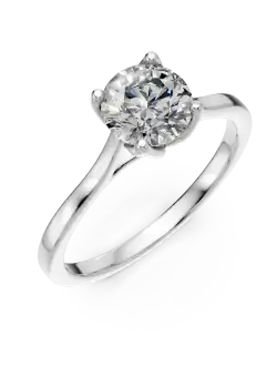 Inel de logodna Lotus din aur alb cu diamant solitaire de 1.04ct creat in laborator