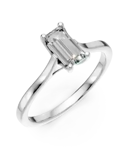 Inel de logodna Lotus din aur alb cu diamant solitaire de 1.09ct creat in laborator