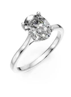 Inel de logodna Lotus din aur alb cu diamant solitaire de 1.5ct creat in laborator