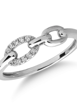 Inel din aur alb cu diamante de 0.06ct