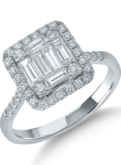 Inel din aur alb cu diamante de 0.8ct