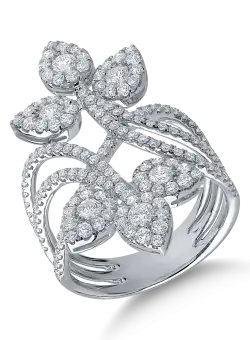 Inel din aur alb cu diamante de 1.554ct