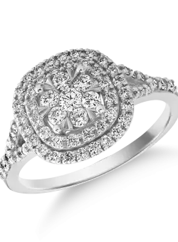 Inel din aur alb cu diamante microsetting de 0.7ct