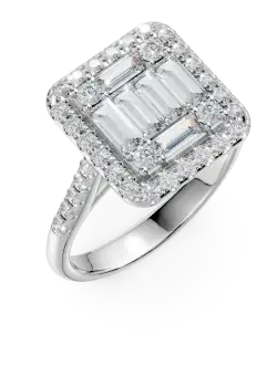 Inel din aur alb cu diamante microsetting de 1.2ct