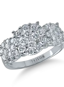 Inel din aur alb cu diamante microsetting de 1.5ct