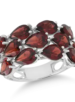 Inel din aur alb de 14K cu granate de 9.14ct