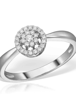 Inel din aur alb de 18K cu diamante de 0.14ct