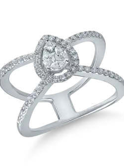 Inel din aur alb de 18K cu diamante de 0.18ct