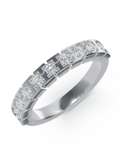 Inel din aur alb de 18K cu diamante de 0.38ct