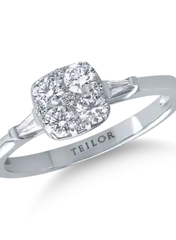 Inel din aur alb de 18K cu diamante de 0.51ct