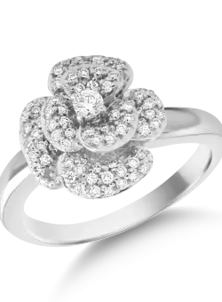 Inel din aur alb de 18K cu diamante de 0.56ct