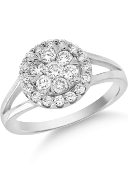 Inel din aur alb de 18K cu diamante de 0.5ct