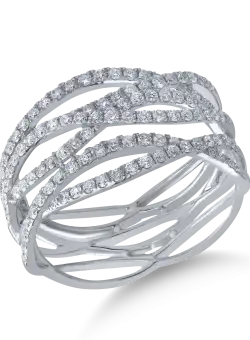 Inel din aur alb de 18K cu diamante de 0.73ct