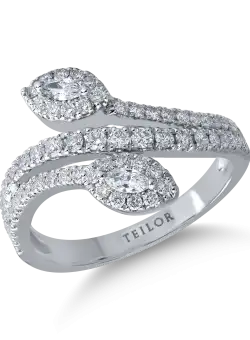 Inel din aur alb de 18K cu diamante de 0.78ct