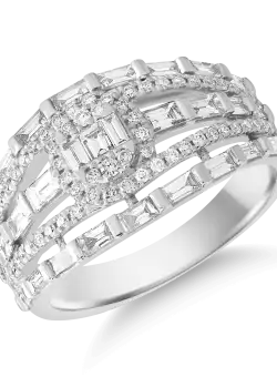 Inel din aur alb de 18K cu diamante de 1.04ct