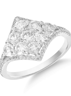 Inel din aur alb de 18K cu diamante de 1.6ct