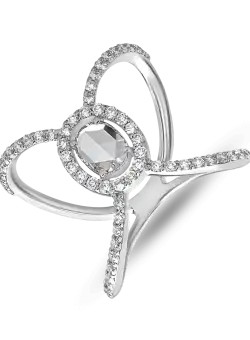 Inel din aur alb de 18K cu diamante de 1ct