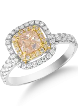 Inel din aur alb de 18K cu fancy diamonds de 1.12ct si diamante de 0.34ct