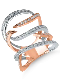 Inel din aur alb-roz cu diamante de 0.75ct