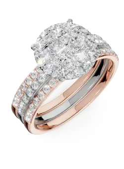Inel din aur alb-roz cu diamante de 1.14ct
