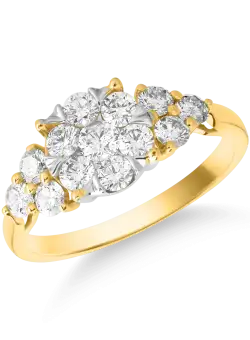 Inel din aur galben de 18K cu diamante de 1ct