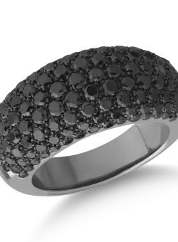 Inel din aur negru de 18K cu diamante negre de 2.6ct