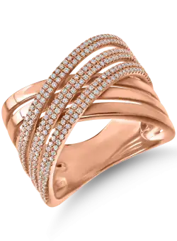 Inel din aur roz cu diamante de 0.63ct